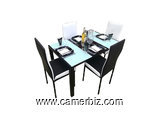 Salle à Manger 4 Places Noir Blanc- Le confort à table – Démontable - 6904