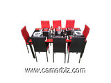 Salle a manger 8 places – Cuir – Rouge noir - 6905