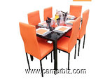salle a manger 6 places cuir – Démontable – Orange - 6906