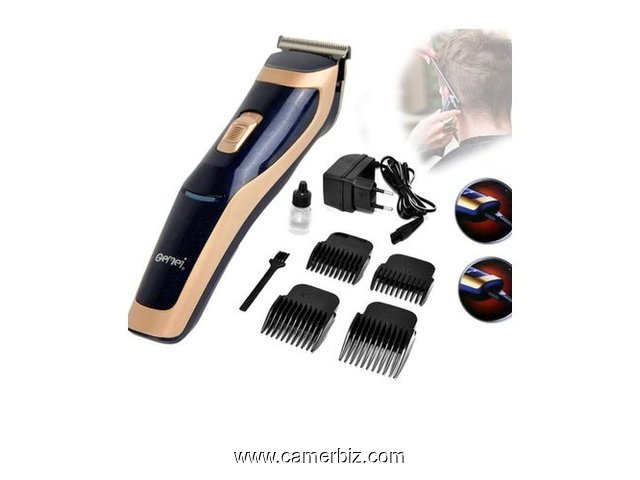 GM-6005 Rechargeable Hair Trimmer - 3W - Blue And Grey - 6952