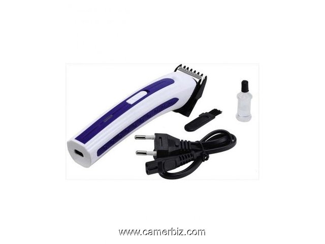 Rechargeable Hair Trimmer - White And Blue - 6953