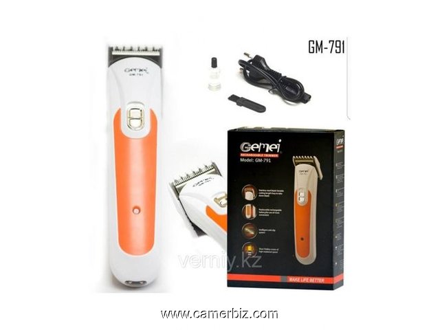 Tondeuse rechargeable GM-791 - blanc et orange - 6958