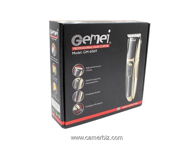 Tondeuse professionnelle rechargeable noir et or GM 6069 - 6966