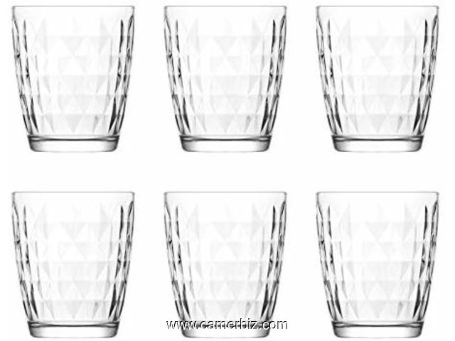 La-V Verres Tumbler à Eau Artemis - pour Boissons Non-alcoolisées/jus de Fruits - 340 ML - Lot de 6 - 7045