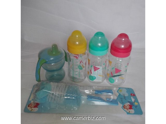 Package De 3 Biberons Remond Fleuri Avec Lave Biberon 2 En 1 Et Un Gobelet fermé - 8078