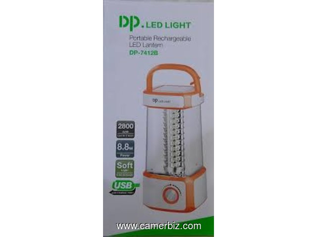 Lanterne LED rechargeable portable à lumière LED. DP - 7412B - 8266
