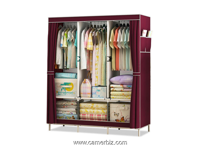 Armoire pliante de rangement en tissu pour chambre à coucher - 9291