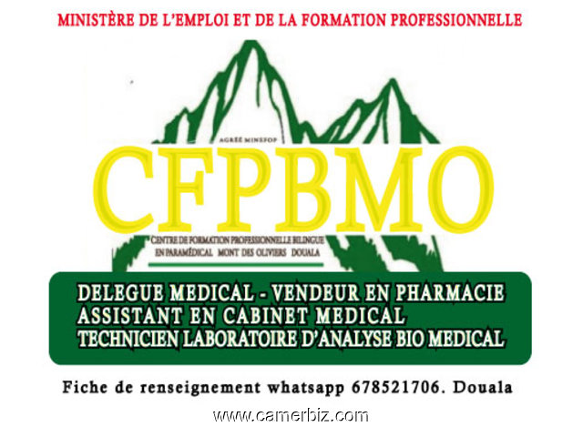 CENTRE DE FORMATION PROFESSIONNELLE BILINGUE EN PARAMEDICAL LE MONT DES OLIVIERS. DOUALA - 9454