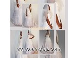 solde robe de mariée complète ( robe+jupe cerceau+voile+boléro+gant) taille 40-42. pièce unique - 9503