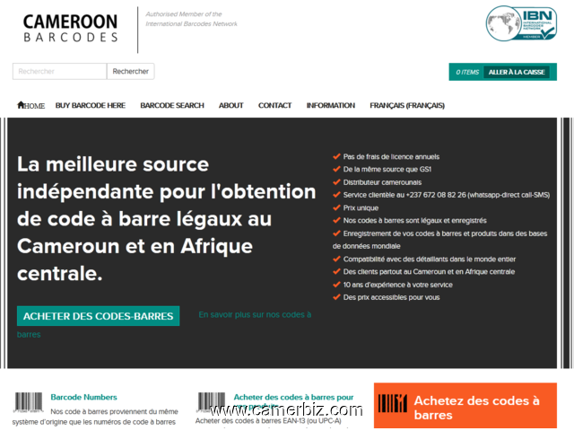 CODES-BARRES "Cameroon Barcodes" - 9592