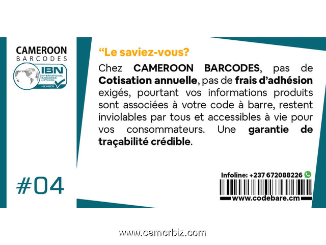CODES-BARRES "Cameroon Barcodes" - 9592
