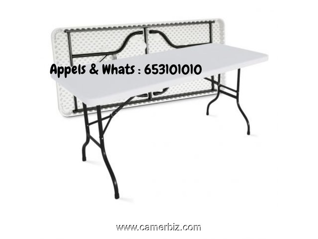 Tables pliante rectangulaire mobile neuve anti UV et humidité prenant 8 a 10 places place - 9643