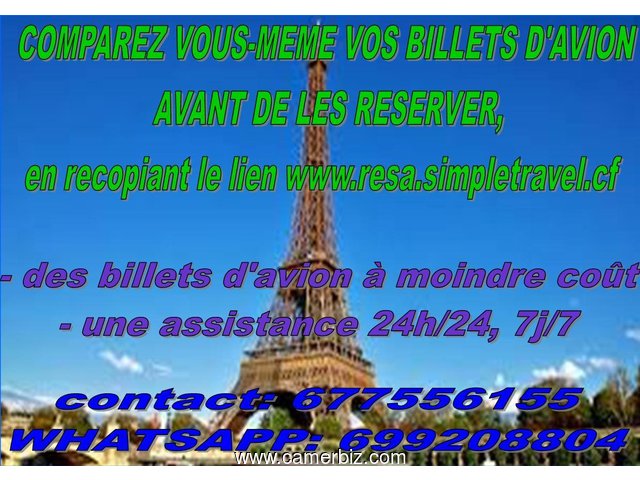 RESERVATION DE  BILLET  D'AVION - 9645