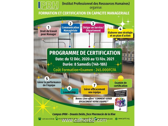 FORMATION & CERTIFICATION EN CAPACITE MANAGERIALE - 9773