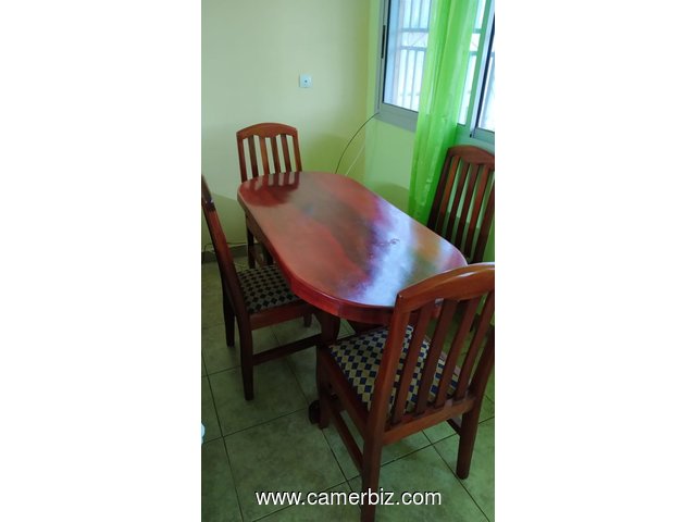 Salle à manger bois rouge 04 chaises - 9776