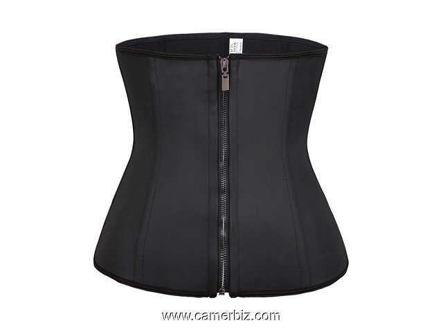 Bustier Ceinture Minceur. Gaine en latex amincissant avec crochets et fermeture éclair - 9875