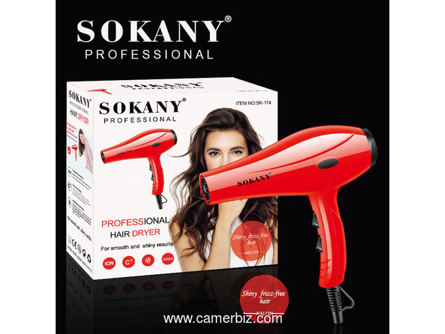 Sèche-cheveux professionnel à air chaud avec buses soufflantes. Sokany - 9876