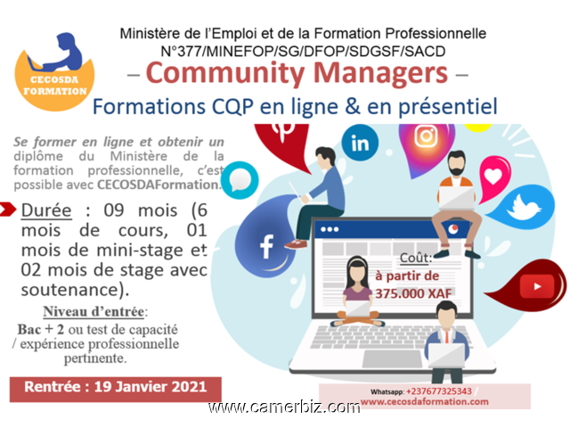 Formations CQP pour Community Manager – en ligne et en présentiel avec CECOSDAFormation - 9948